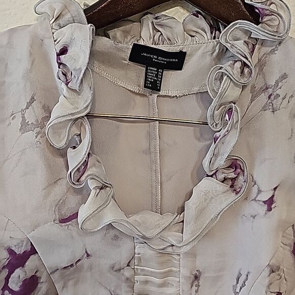 Javier Simorra Barcelona sheer silk blouse size 6 - Picture 2 of 10